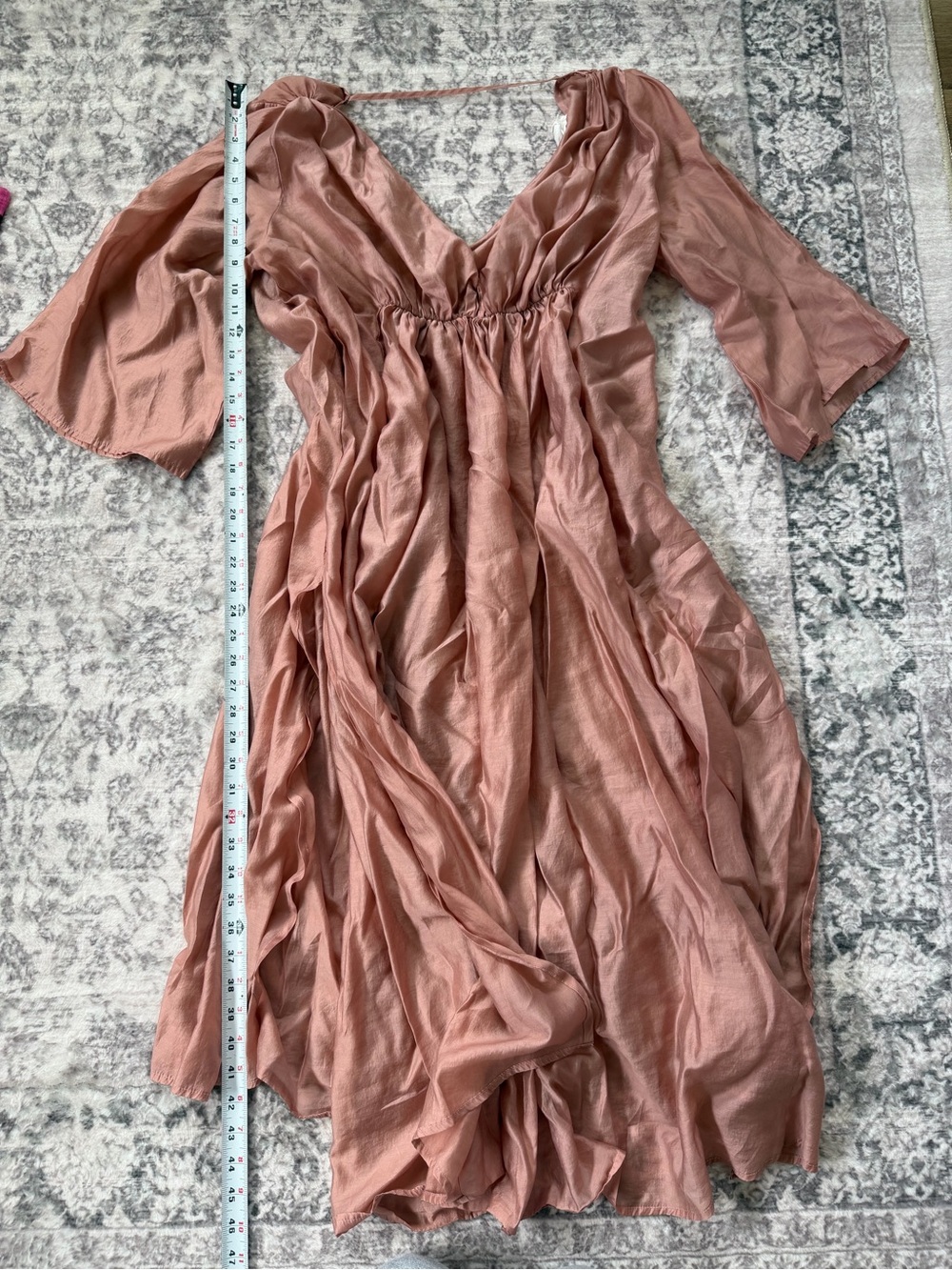 By Anthropologie Deep-V Cinched-Waist Kaftan One Size - Picture 6 of 12
